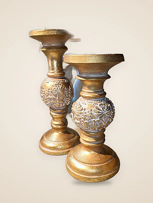 Set candelabros dorados