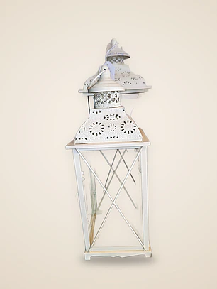Set de candelabros beige