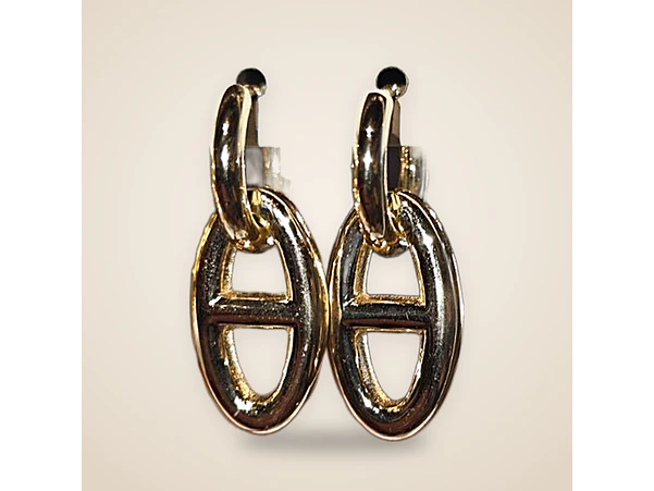 Aros argollas y con charms baño oro 3