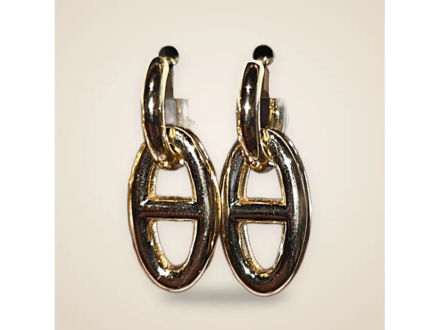 Aros argollas y con charms baño oro 3