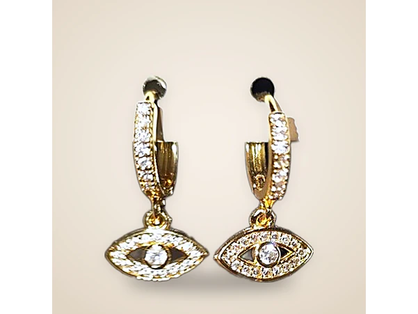Aros argollas y con charms baño oro 4