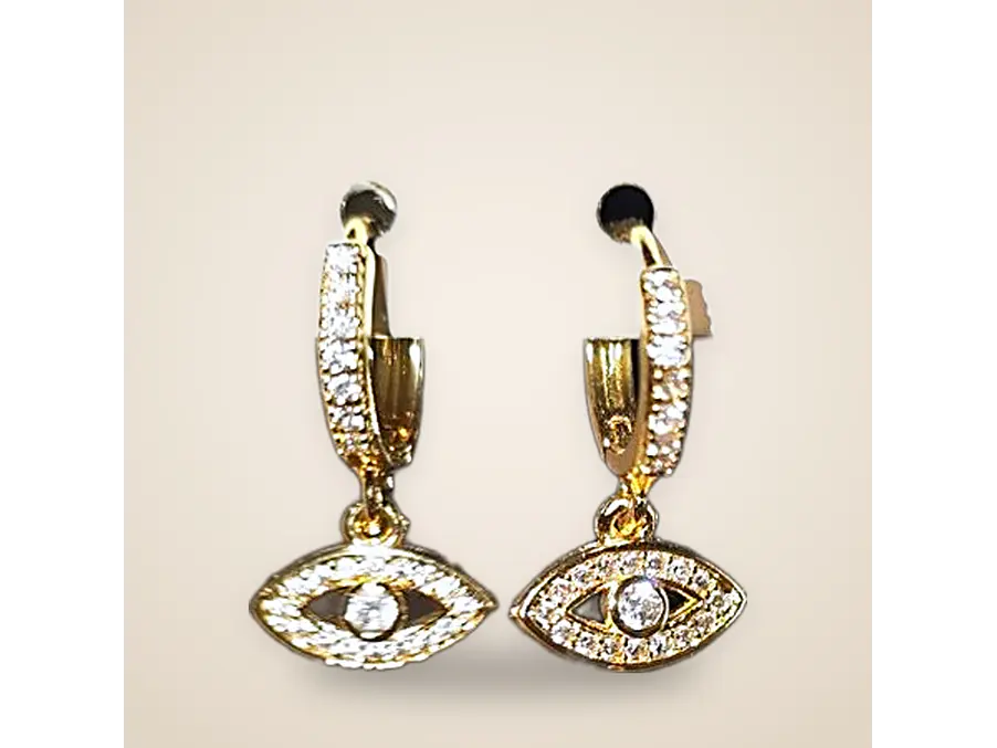 Aros argollas y con charms baño oro 4