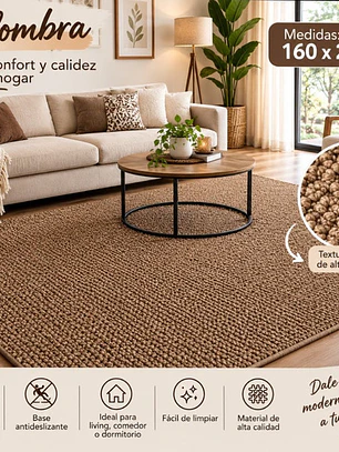 Alfombra boucle compacto cafe 160x200