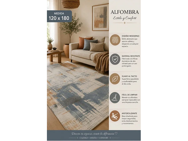 Alfombra gris/azul 1