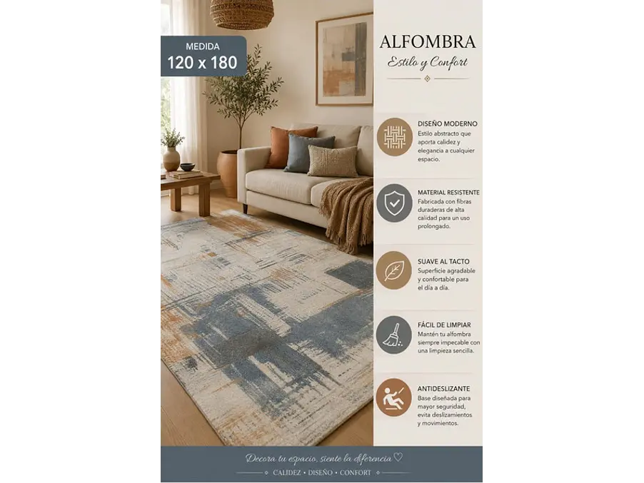 Alfombra gris/azul 1