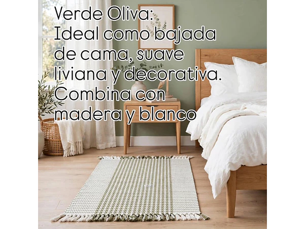 Alfombra tejida multiuso 130x60 verde 1