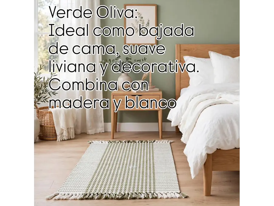 Alfombra tejida multiuso 130x60 verde 1