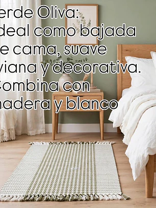 Alfombra tejida multiuso 130x60 verde