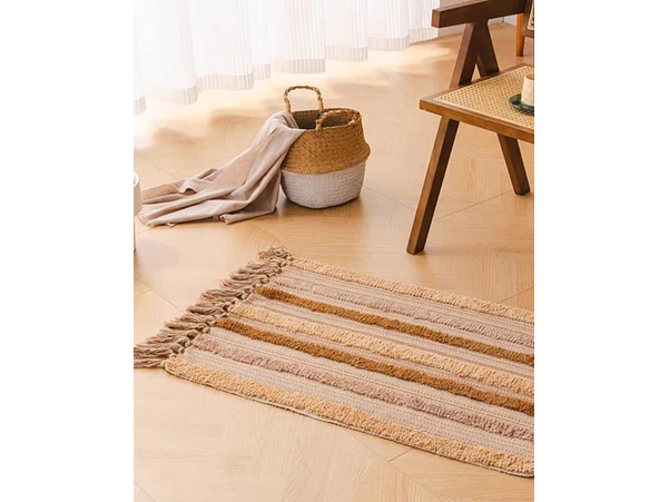 Alfombra tejidas multiusos 130x60 cafe 1
