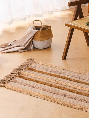Alfombra tejidas multiusos 130x60 cafe