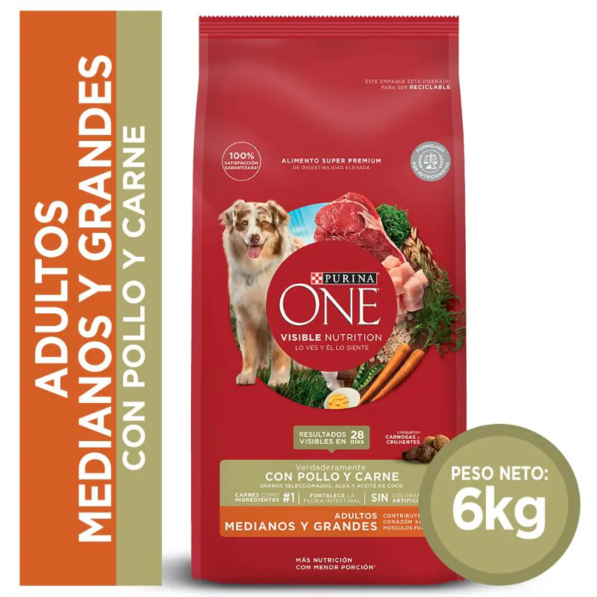 One Raza mediana grande pollo carne 6Kg