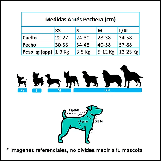 Petlounge Arnés Pechera Ajustable M Aqua