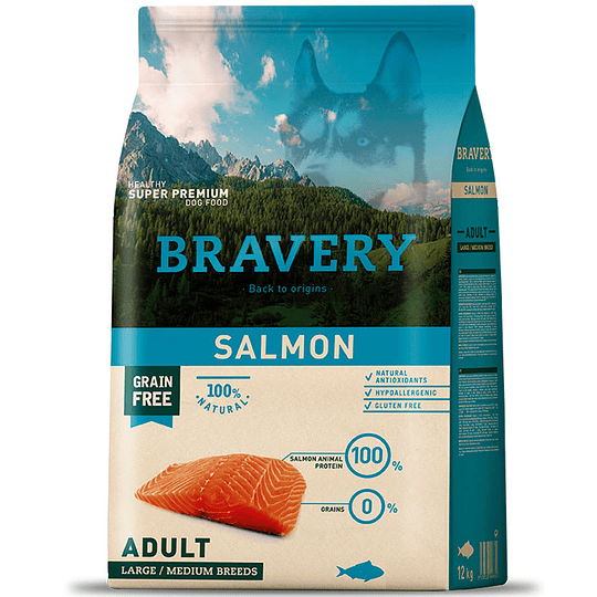 Bravery Salmon Adult Large 12Kg