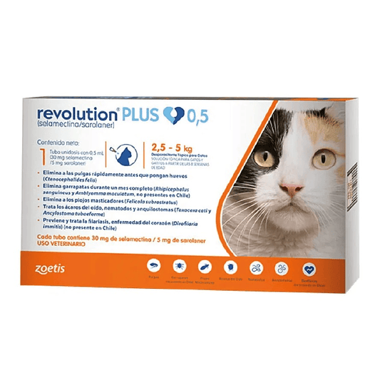 Zoetis Revolution PLUS 0,5 ml (Gatos de 2,5 a 5Kg)