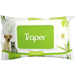 Toallitas Humedas Mascotas Traper (Bolsa 60 unidades)