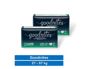 Goodnites Bedtime Pants - Ropa Interior Nocturna para Niños Talla L/XL. PACK DE 4 Paquetes (cada paquete 11 unidades)
