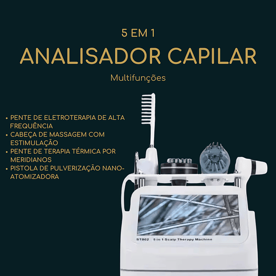 Analisador Capilar 5 em 1 Profissional – Diagnóstico & Tratamento Avançado 1