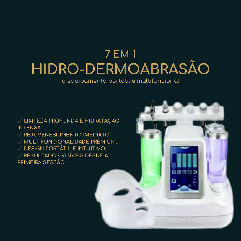 Máquina Hidro-Dermoabrasão 7 em 1 – Portátil, Limpeza Profunda e Rejuvenescimento Facial 1