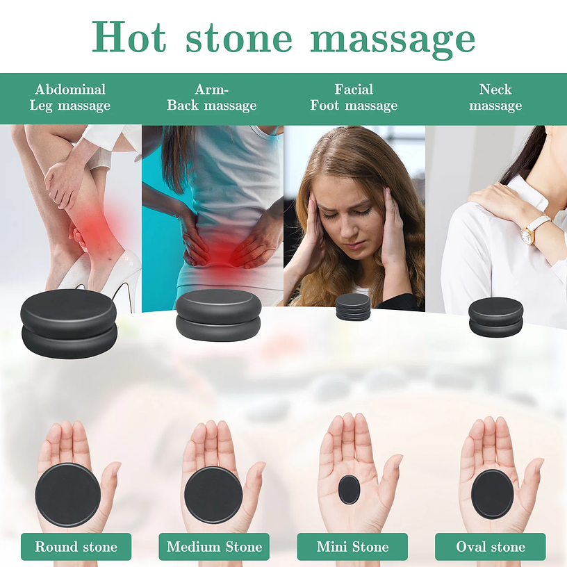 Massage Hot Stone Set For Body 5