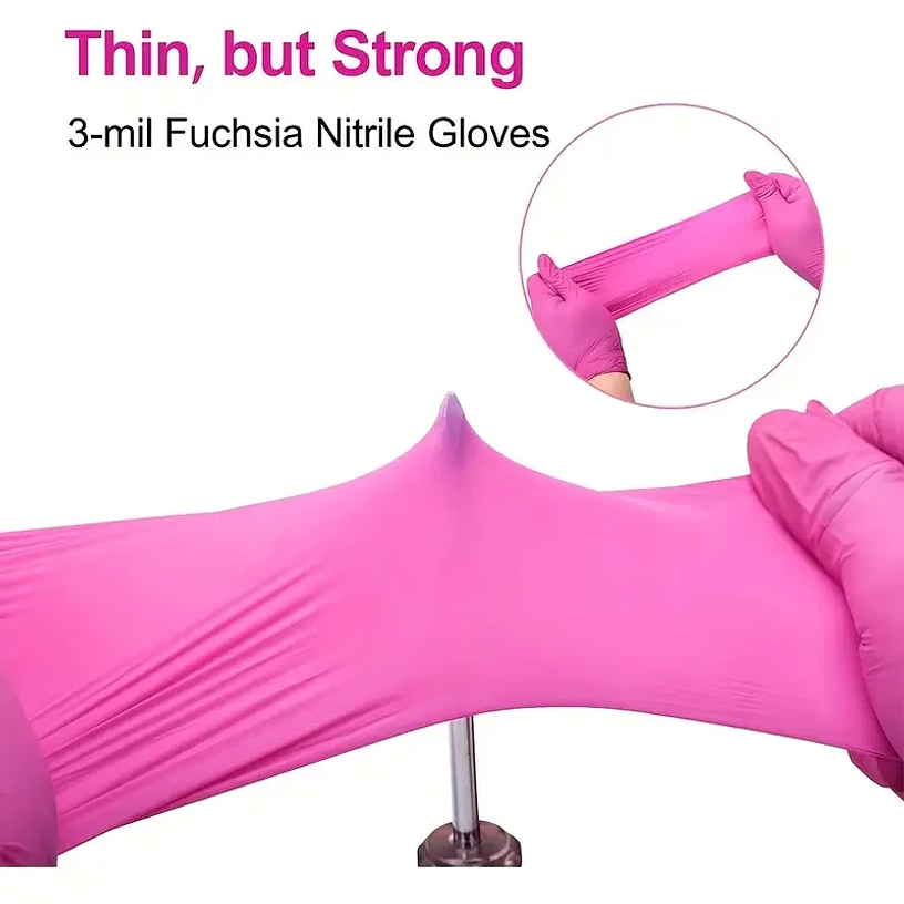 Luvas de Nitrilo Rosa (caixa de 100) 2