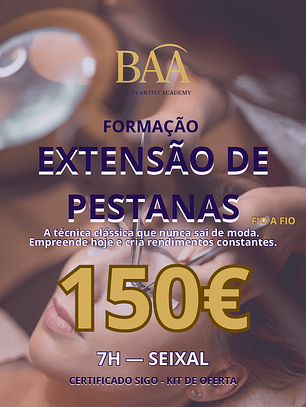 Extensão de Pestanas Fio-a-Fio - 7H (Presencial)