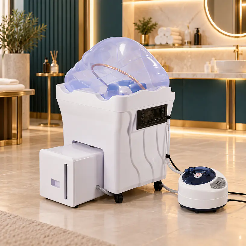 Head Spa Station Portátil — Circulação, Aquecimento, Vapor e LED 1