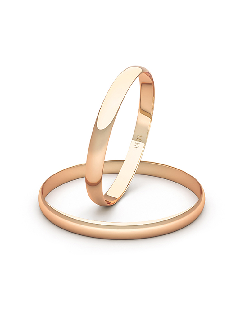 Argolla Oro 18kt  Ilusion 2mm Oro Rosa Miel 1