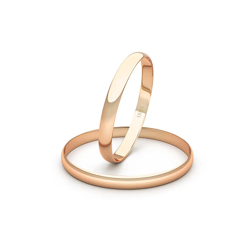 Argolla Oro 18kt  Ilusion 2mm Oro Rosa Miel 1
