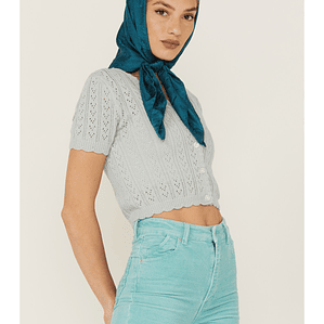 Beyond The Radar Women's Fitted Short Sleeve Cardigan 