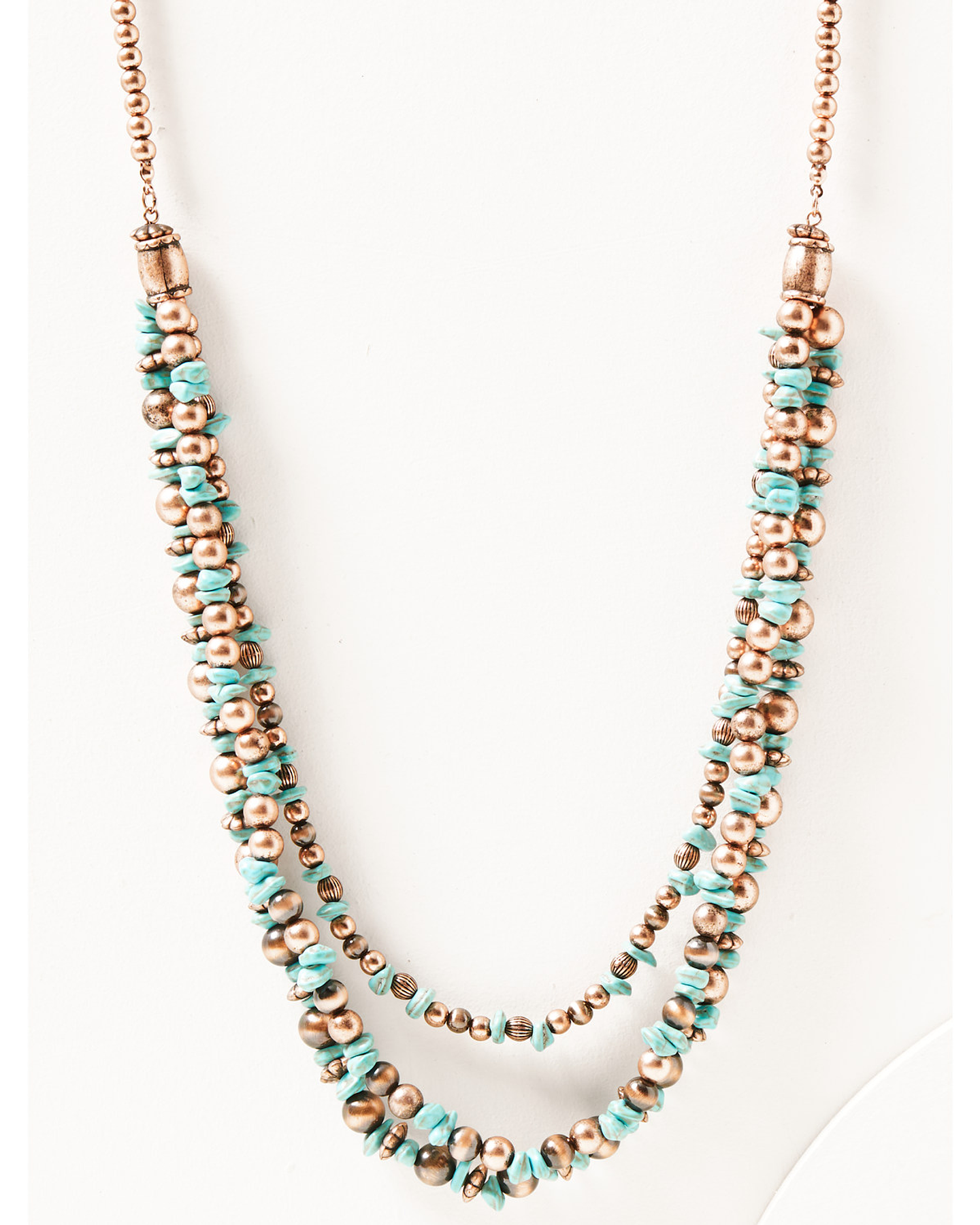 Shyanne Women's Copper & Turquoise Multi-layered Beaded Necklace 1