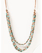 Shyanne Women's Copper & Turquoise Multi-layered Beaded Necklace - thumbnail 1