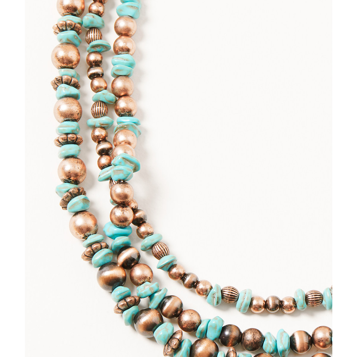 Shyanne Women's Copper & Turquoise Multi-layered Beaded Necklace 2