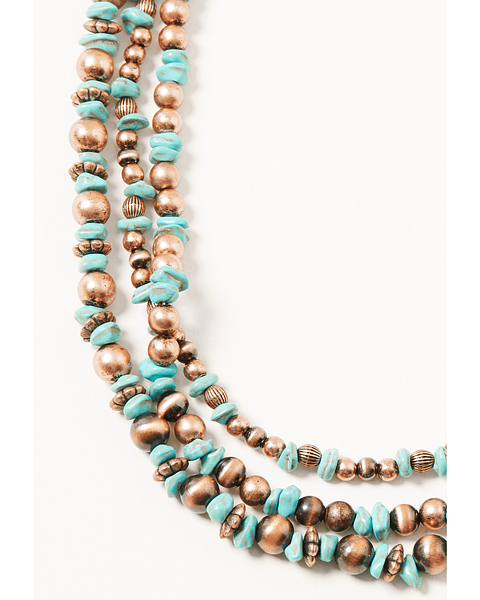 Shyanne Women's Copper & Turquoise Multi-layered Beaded Necklace