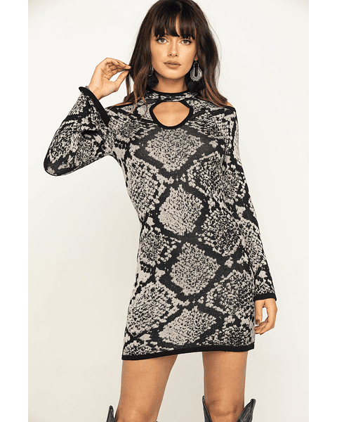 Shyanne Women's Snake Print Jacquard Dress 