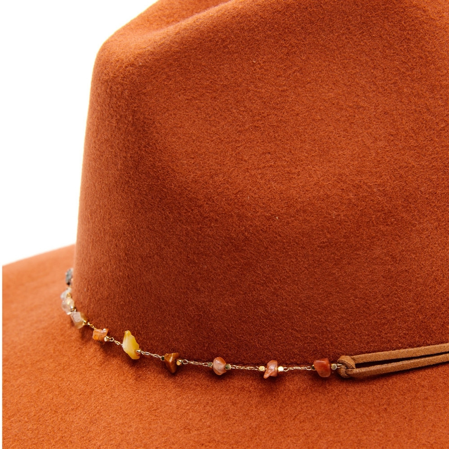 Shyanne Rust Copper Beaded Rust Band Western Fedora Hat  3