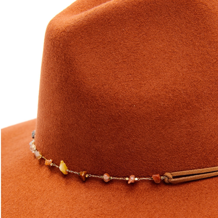 Shyanne Rust Copper Beaded Rust Band Western Fedora Hat  3