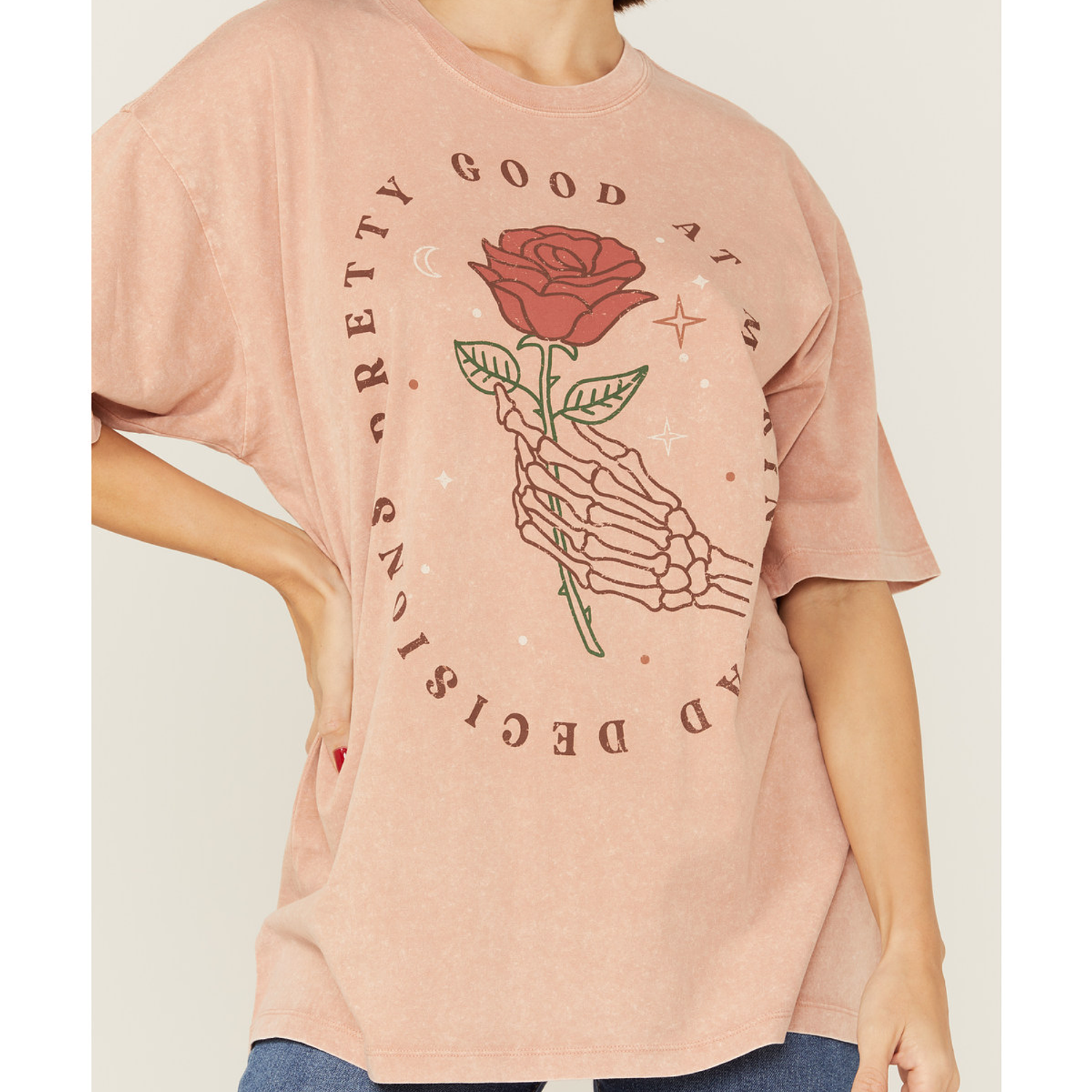 Cleo + Wolf Women's Bad Decisions Oversized Graphic Tee 2