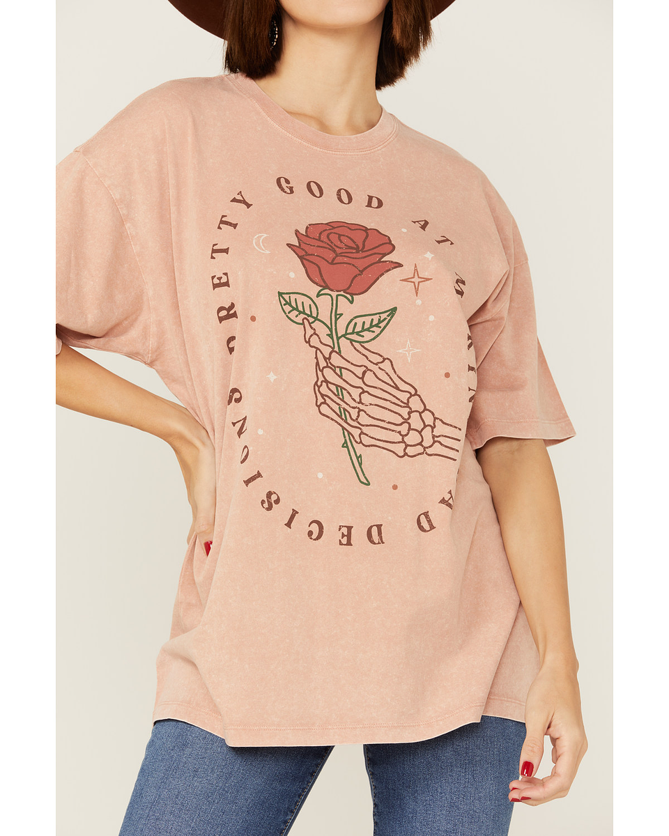 Cleo + Wolf Women's Bad Decisions Oversized Graphic Tee 2