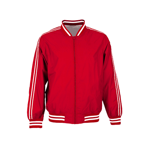 Jaqueta vermelha com listras