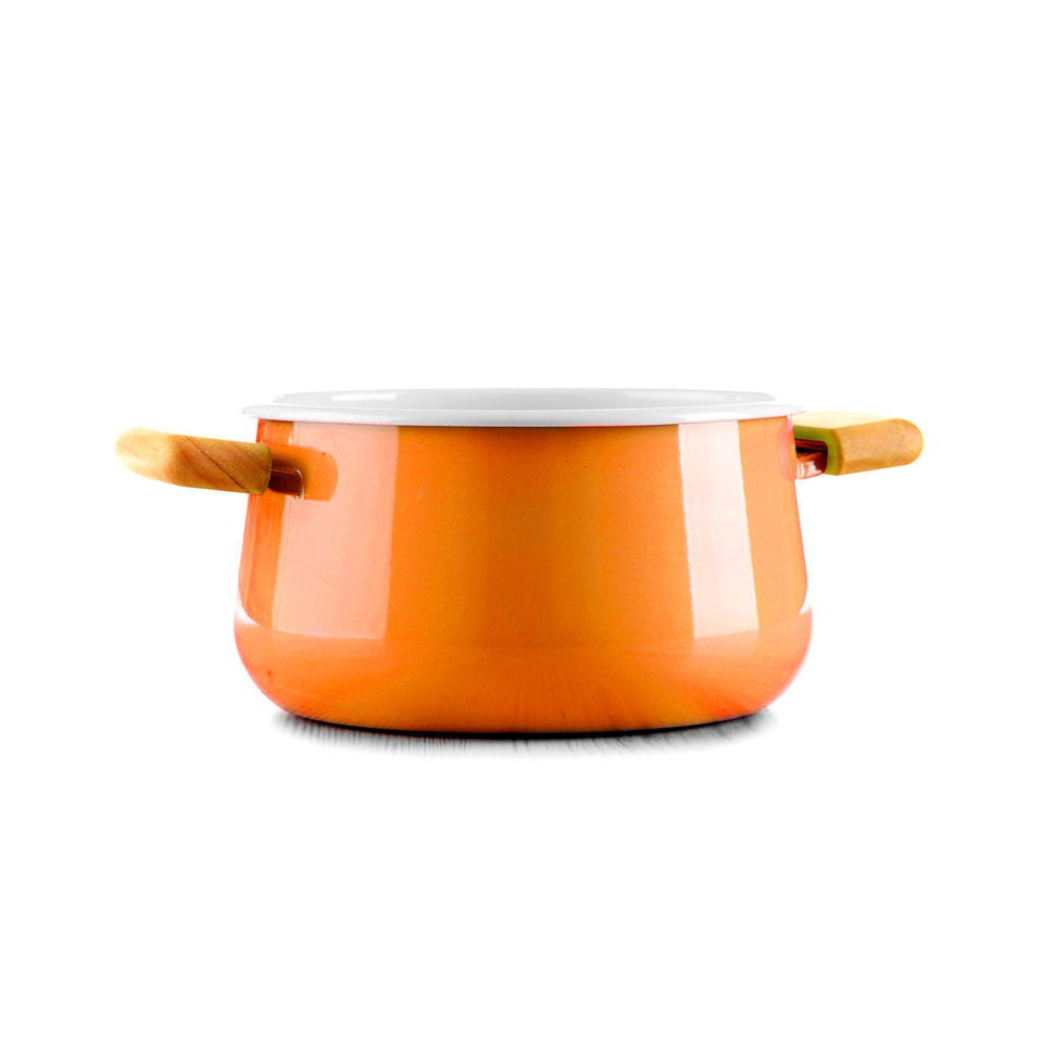 Orange Ceramic Saucepan 1