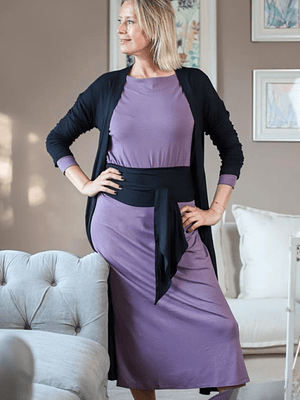 VESTIDO BASICO AMANDA CUELLO REDONDO