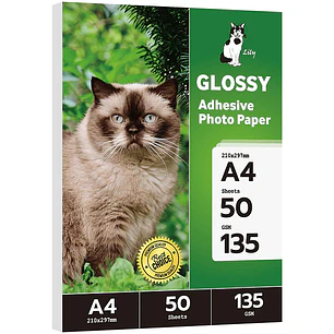 PAPEL ADHESIVO GLOSSY A4 135GRS