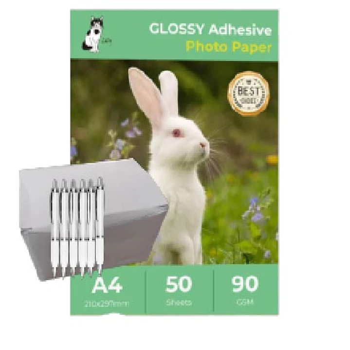 Pack Bolígrafos personalizables + fotografico adhesivo 90 gramos 1