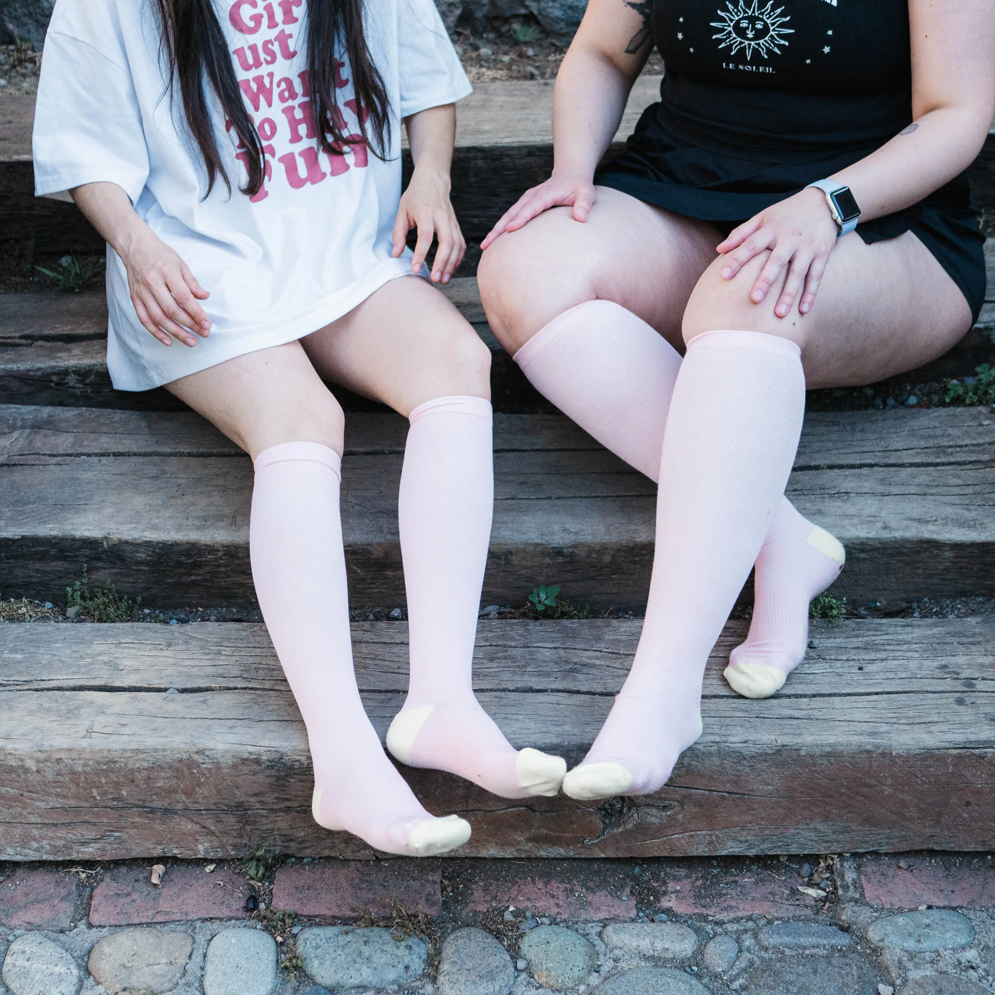 Calcetines compresión mujer rosa