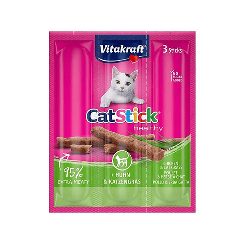 VITAKRAFT CAT STICK HEALTHY CHICKEN & CAT GRASS