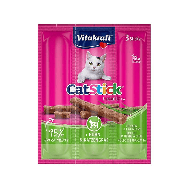 VITAKRAFT CAT STICK HEALTHY CHICKEN & CAT GRASS