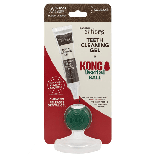 TROPICLEAN ENTICERS +KONG DENTAL BALL SMALL DOGS