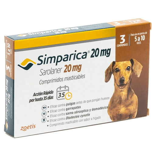 SIMPARICA 3 COMPRIMIDO 5 - 10 KG
