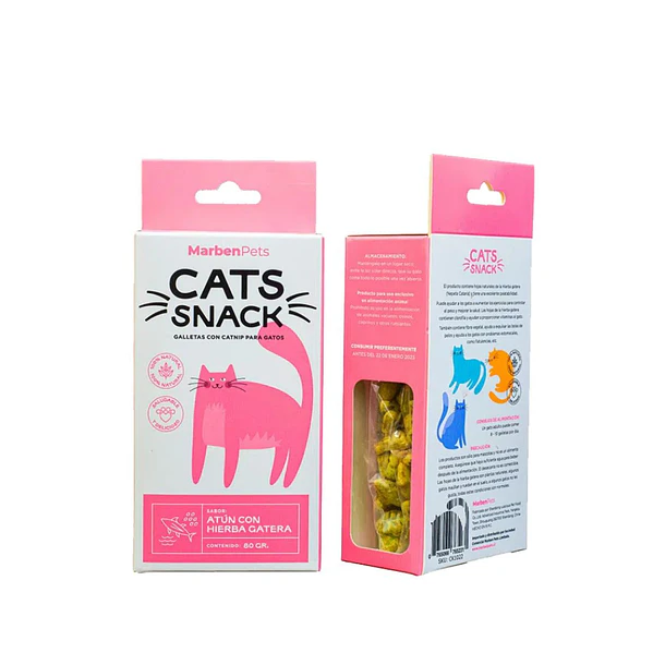 MARBENPETS CATS SNACKS GALLETAS ATÚN CON HIERBA GATERA