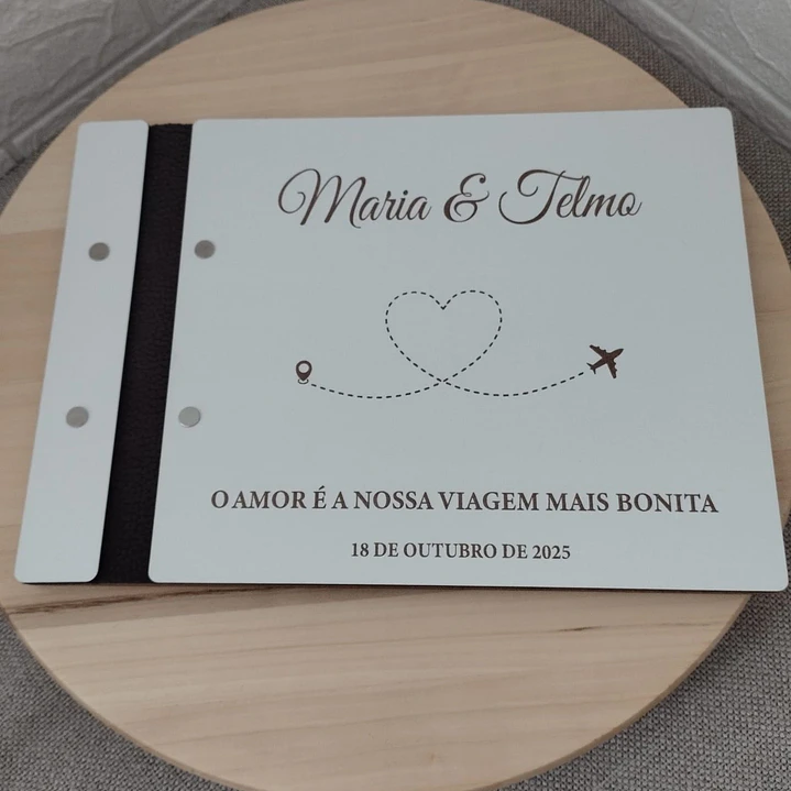 Livro de Assinaturas Personalizado – Tema Viagens para Casamento 1